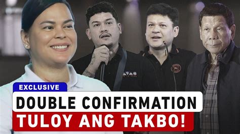 Double Confirmation Ni Vp Sara Duterte Wala Ng Atrasan Youtube