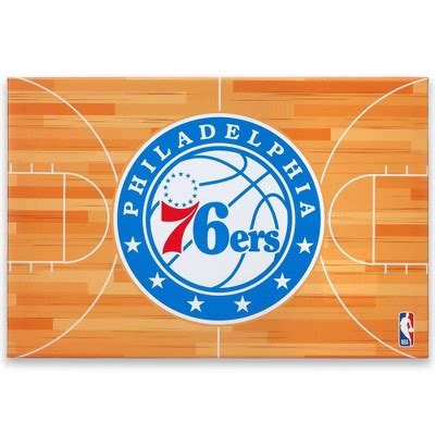 Nba Philadelphia 76ers Court Canvas Wall Sign : Target