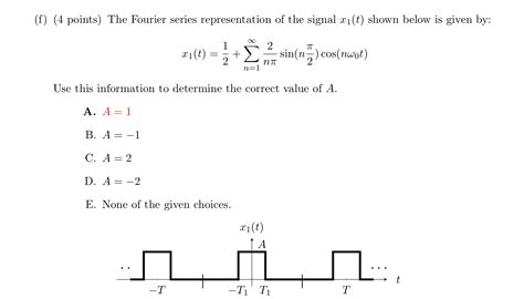 Solved Determine The Fourier Series Representation Of The