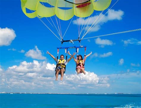 Parasailing over paradise Cancun