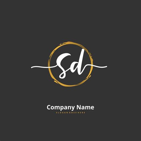 Sd Initial Handwriting And Signature Logo Design With Circle Beautiful