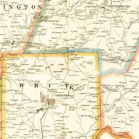 Vintage Map Of Indiana County Pennsylvania 1856 By Teds Vintage Art