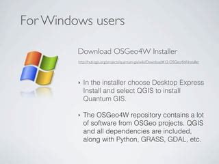 Qgis Install Guide Ppt
