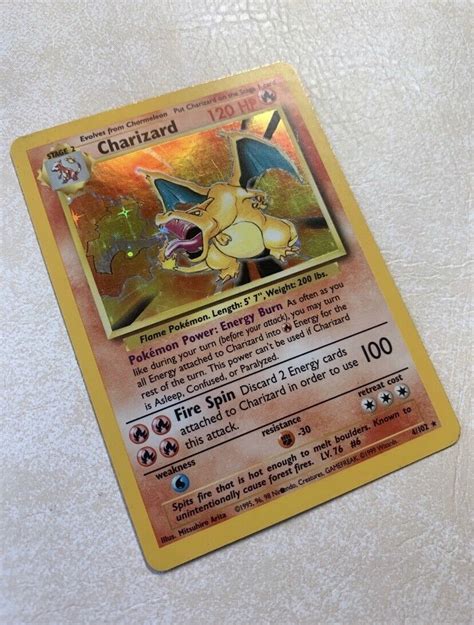 Charizard Holo Base Set Tcg Card Misprint Nintendo Black Dot