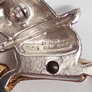 Sterling Silver And K Gold Snowman Brooch