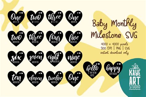 Baby Monthly Milestone Svg Graphic By Kayeartstudio Creative Fabrica