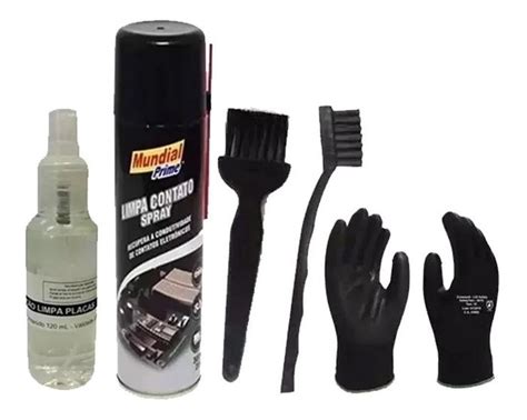 Kit Pincel Escova Anti Estatica Luva Limpa Contato Limpa Kit Limpeza