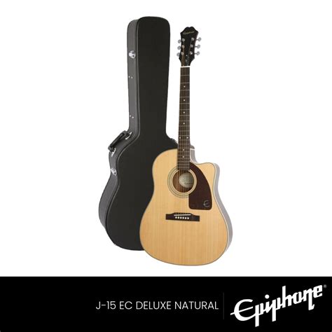 Epiphone J Ec Deluxe Natural Acoustic Electric Guitar Include Hard