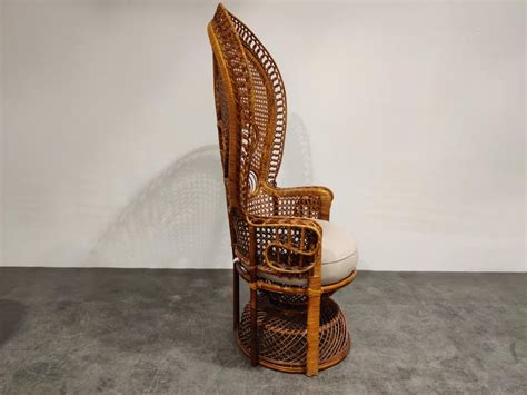 Vintage Wicker Peacock Chair 1970s At 1stdibs