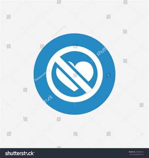 No Love Icon On White Background Stock Vector (Royalty Free) 370485971 ...