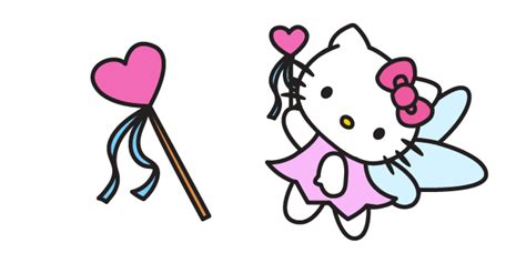 The Cute Cursor With Kawaii Hello Kitty Who Put On A Lavender Dress