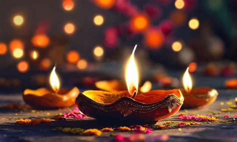 premium photo diwali celebration indian festival  lights diya oil