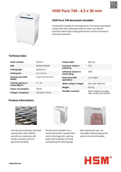 hsm pure 530c cross cut shredder 6