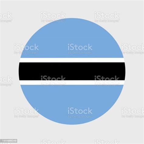 Vector Illustration Of Flat Round Shaped Of Botswana Flag Official