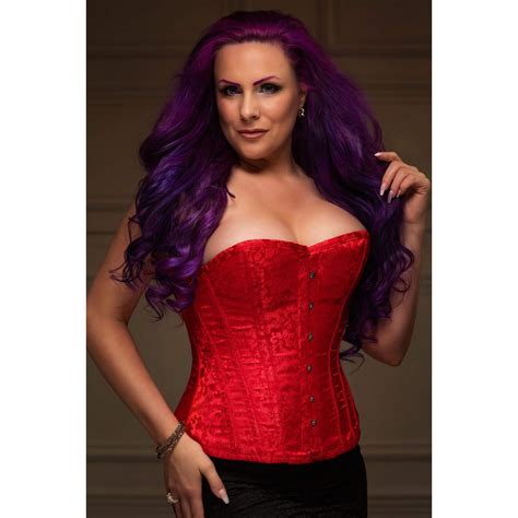 Playgirl Layla Red Steel Boned Floral Jacquard Corset
