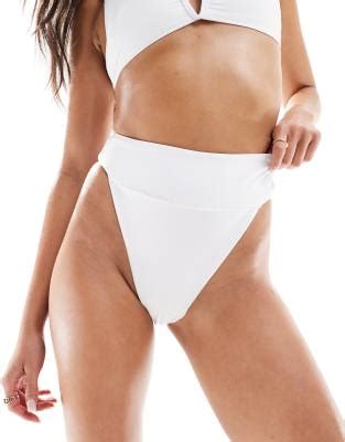 Asos Design Maya Bas De Bikini Ultra Chancr Large Taille Haute Blanc Asos