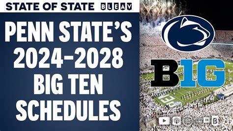 Penn State Football 2024 2028 Big Ten Schedules State Of State Youtube