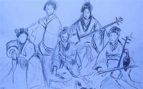 Japanese musicians | Art with Tricia