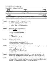 Final Exam Pdf CONCORDIA UNIVERSITY Department Of Mathematics