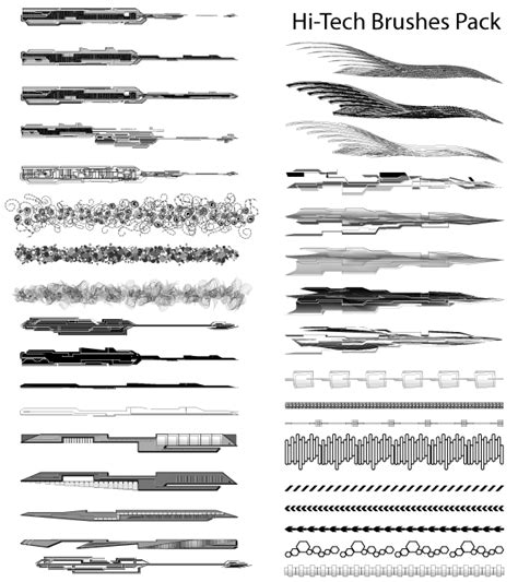 Hi-Tech Vector Illustrator Brushes Pack | Illustrator brushes ...