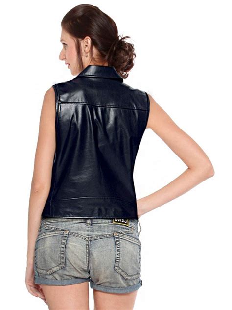 Stylish Women Leather Vest