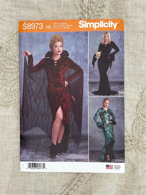 Simplicity 8973 Bodycon Vampire Siren Witch And Addams Etsy