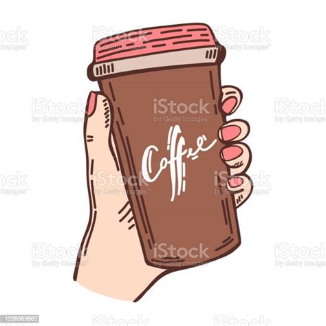 Coffee Break Crafted Illustration With Handwritten Script And Human