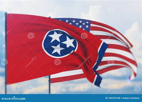 State Of Tennessee Flag 3d Illustration Flags Of The U S States And