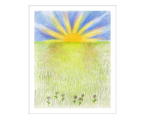 Art Print sunrise, Color Pencil Drawing - Etsy