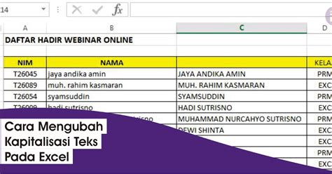 Membuat Tulisan Kapital Di Excel Imagesee