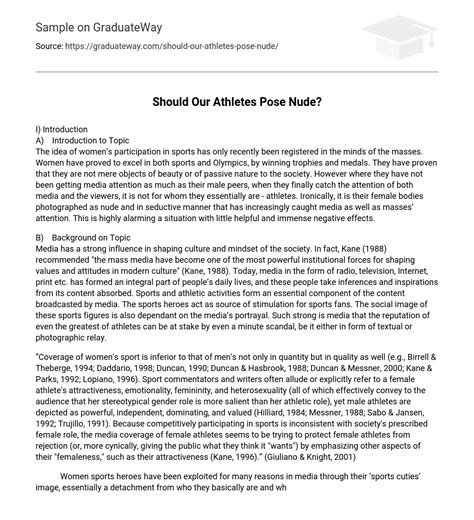 ⇉should Our Athletes Pose Nude Essay Example Graduateway