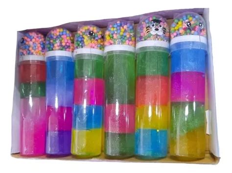 Set 6 Slime Kawaii Caras Bubbe Bolitas Moco Gorila Colores Cuotas Sin