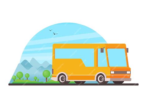 Premium Vector | Vector travel bus in flat style