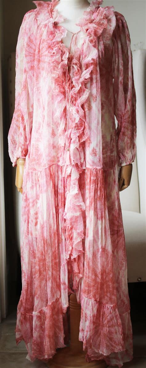 Zimmermann Winsome Tie Dye Silk Georgette Ruffled Midi Dress At 1stdibs