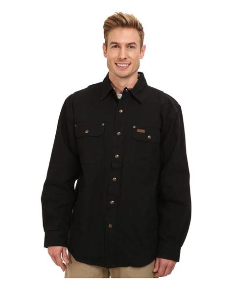 Carhartt Weathered Canvas Shirt Jacket In Black For Men Lyst