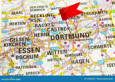 Map Of The Selected City Dortmund, Germany Stock Image - Image of ...