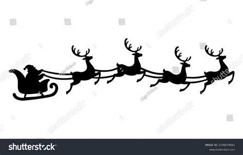 Santa Sleigh And Reindeer Template