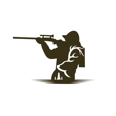 The Hunter S Black Silhouette Shooter With Rifle Hunter Club Deer