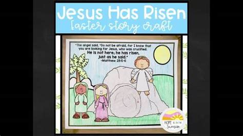 Jesus Has Risen Easter Story Craft By Hope Is In The Sunrise Tpt