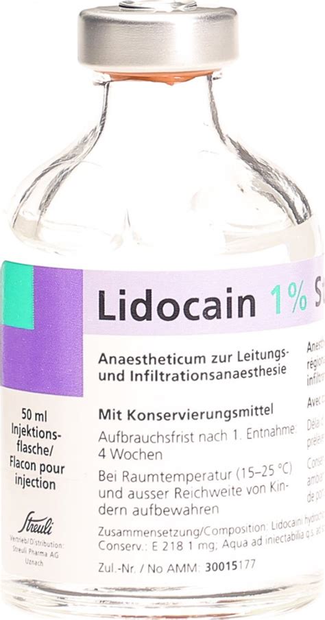 Lidocain Streuli M Kons Durchstechflaschen Ml In Der Adler Apotheke