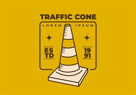 Vintage art illustration of traffic cone 12897024 Vector Art at Vecteezy