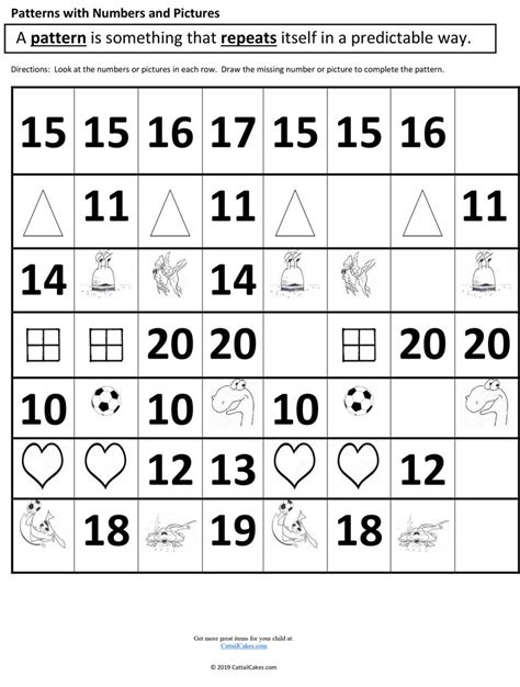 Patterns With Numbers And Shapes Worksheet The Critical Years