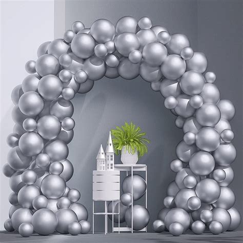 Metallic Silver Balloons 12 Inch 5 Inch 70pcs Latex Party Etsy