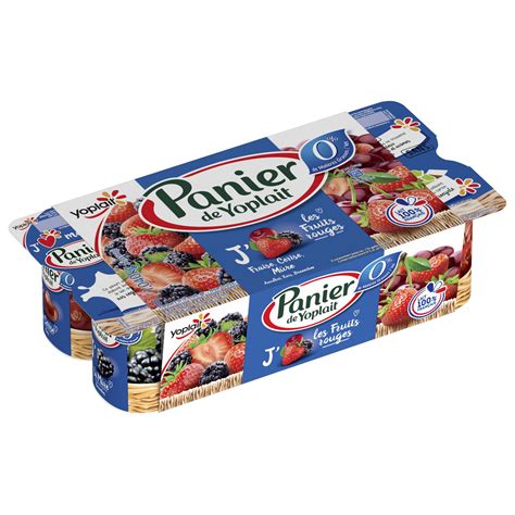 Yaourt aux fruits fraise mûre cerise PANIER DE YOPLAIT Les 8 pots de