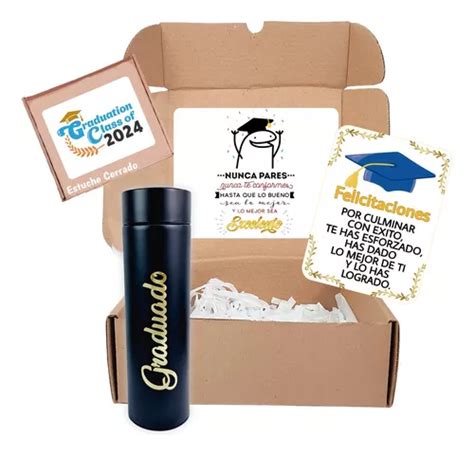 Caja Recuerdo Estuche Para Graduacion Felicidades Termo Grad Envío gratis