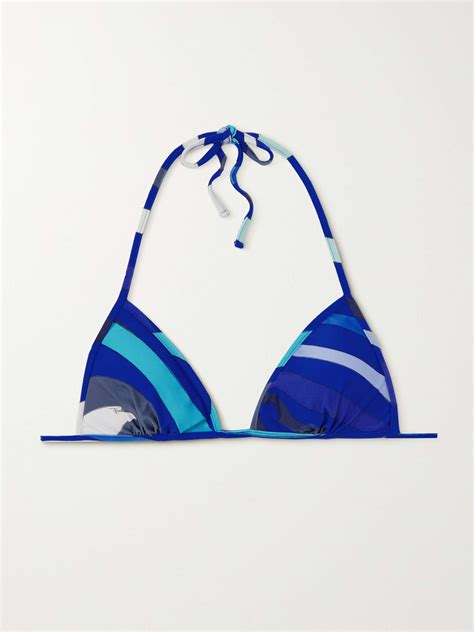 Pucci Printed Triangle Bikini Top Net A Porter