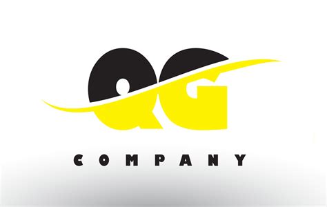 Qg Qg Logo De Letra Negra Y Amarilla Con Swoosh 5039334 Vector En Vecteezy