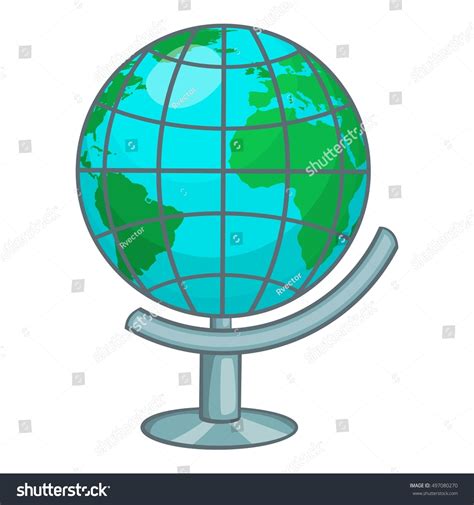 Terrestrial Globe Icon Cartoon Illustration Terrestrial Stock Vector