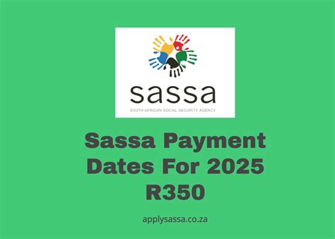 Sassa Payment Dates For 2025 R350 Sassa Grant 2025