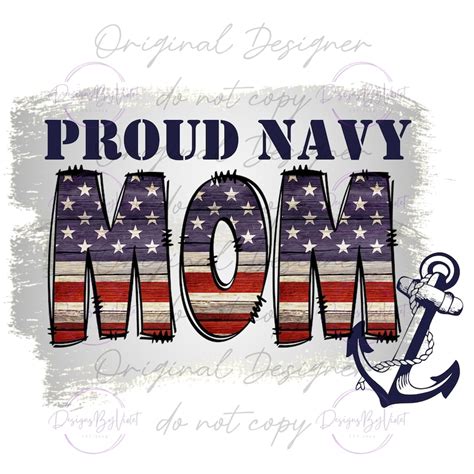 Proud Navy Mom Png File Etsy